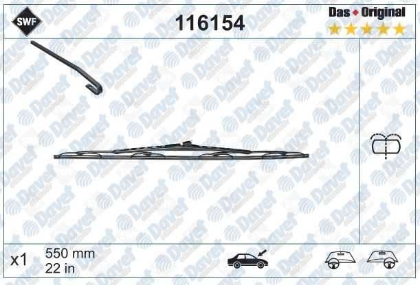 VALEO 116154 Swf Silecek Supurgesi Surucu Tarafi 550mm Mercedes Vito  ####